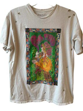 Large Pink Floyd Distressed T-shirt Vintage Look T Shirt Comfy 100% Cotton